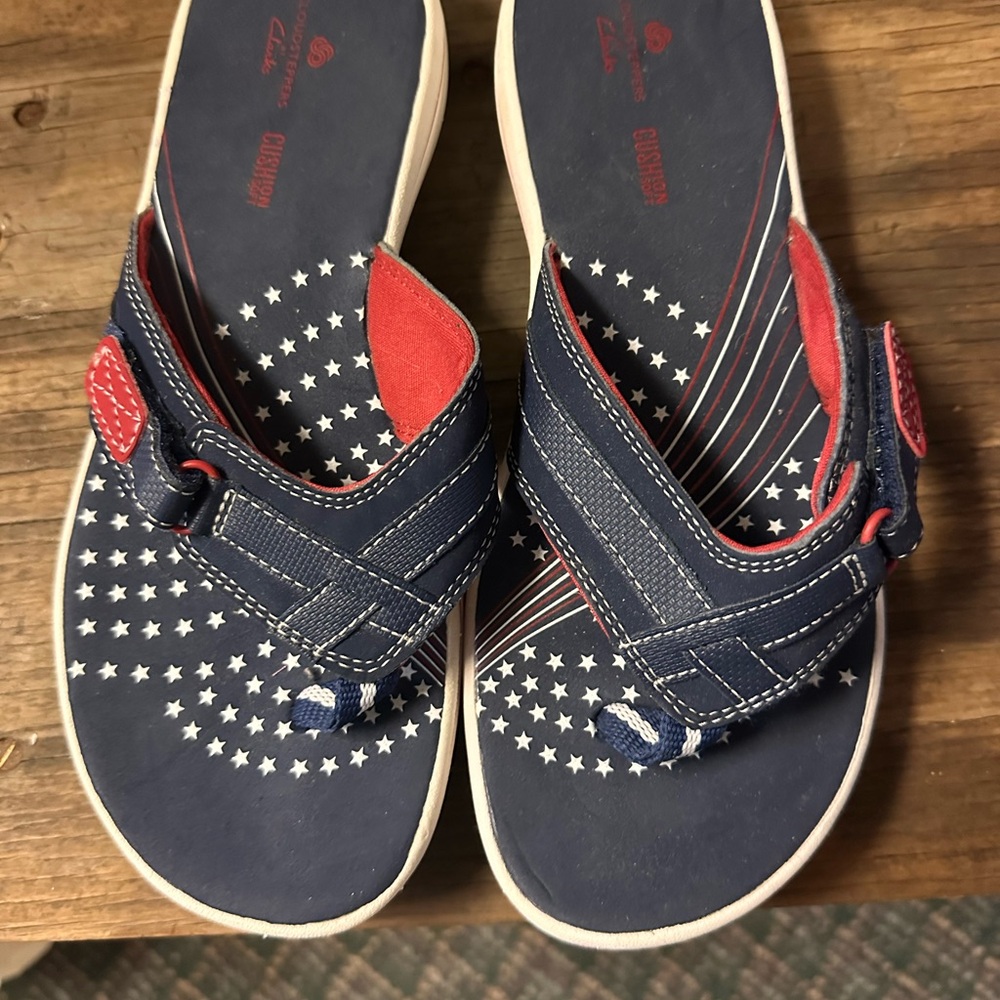 Cloudsteppers by Clarks Blue and Red Sandals with Cushioned Footbed